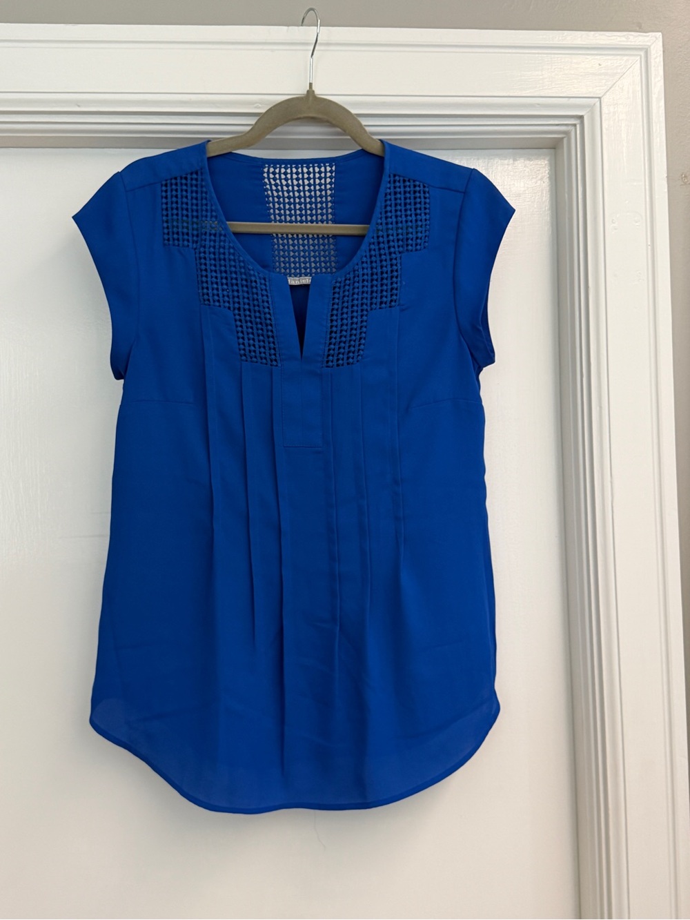 Daniel Rainn Royal Blue Cap Sleeve Blouse, Size M